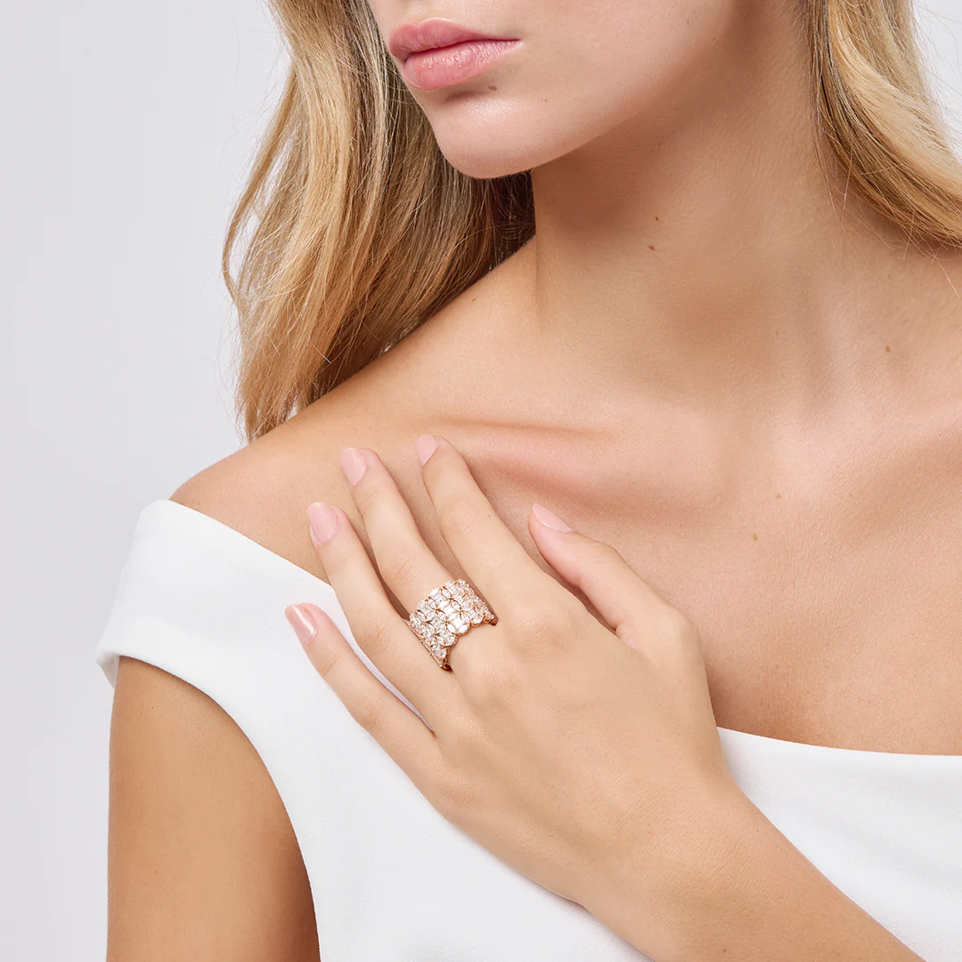Anello Diade Full Pavé in oro rosa - Image 5