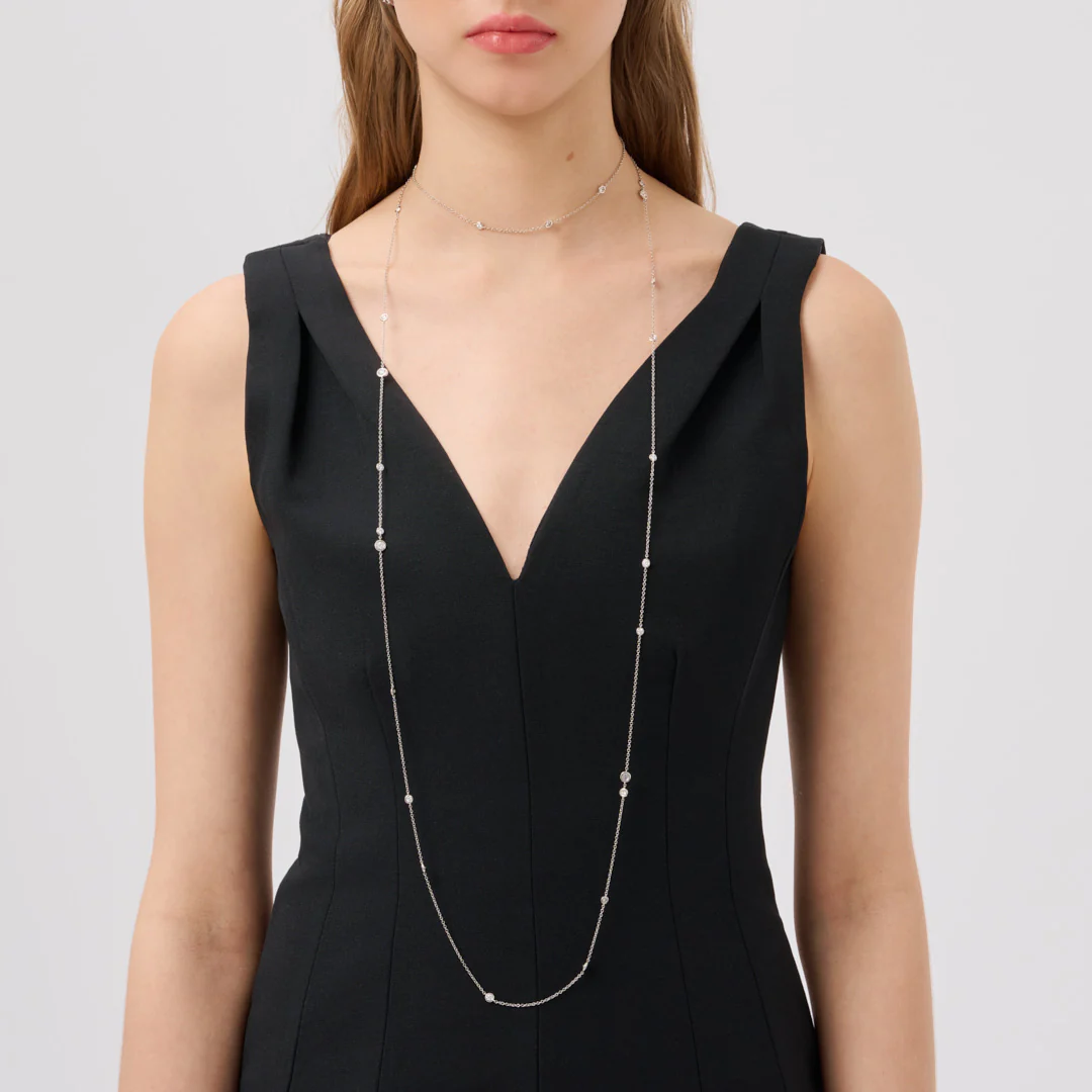 Collana Lyra in oro bianco con diamanti - Image 3