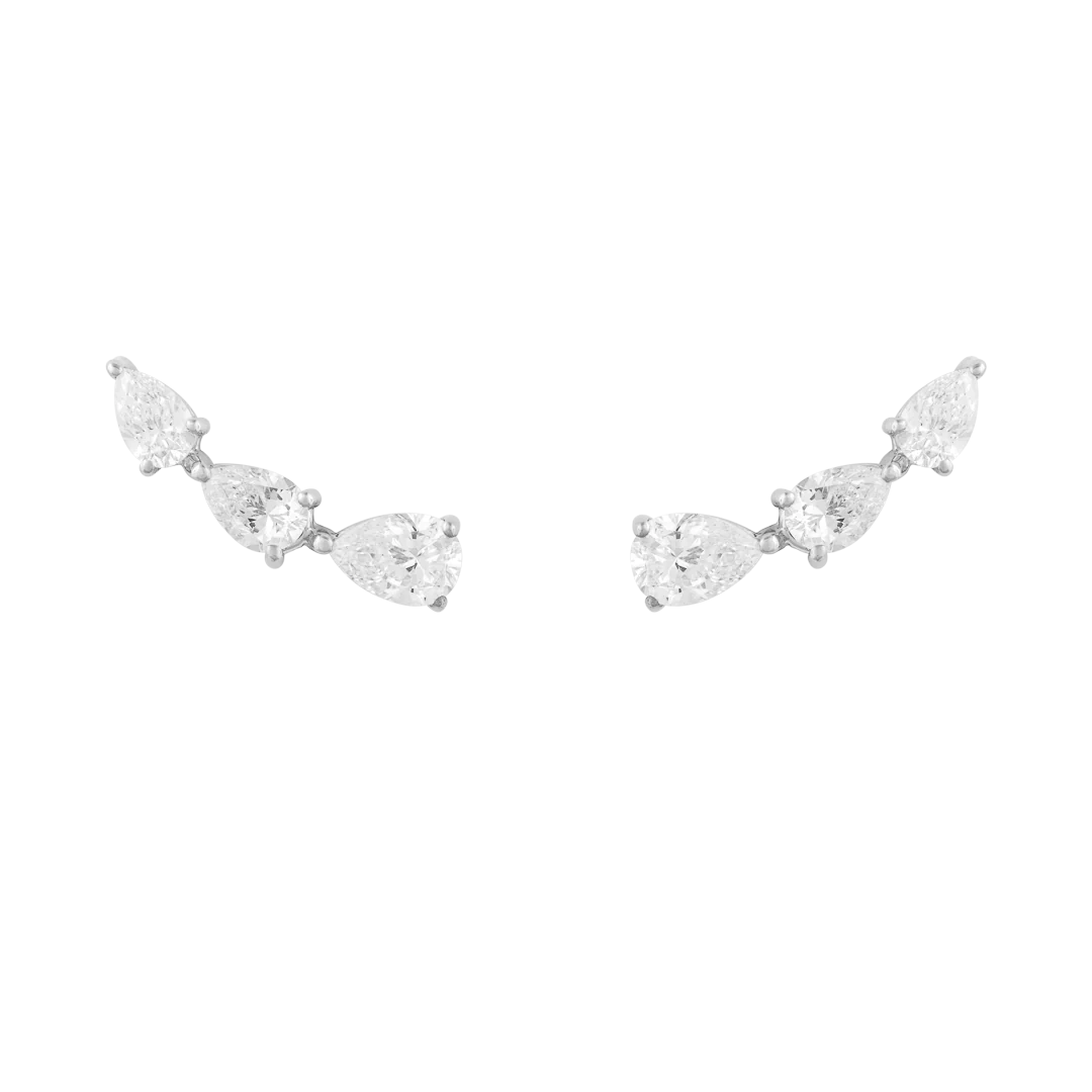 Orecchini Lyra in oro bianco con diamanti - Image 3